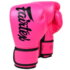 MUAY THAI MICROFIBER BOXING GLOVES FAIRTEX BGV14 - PINK BLACK