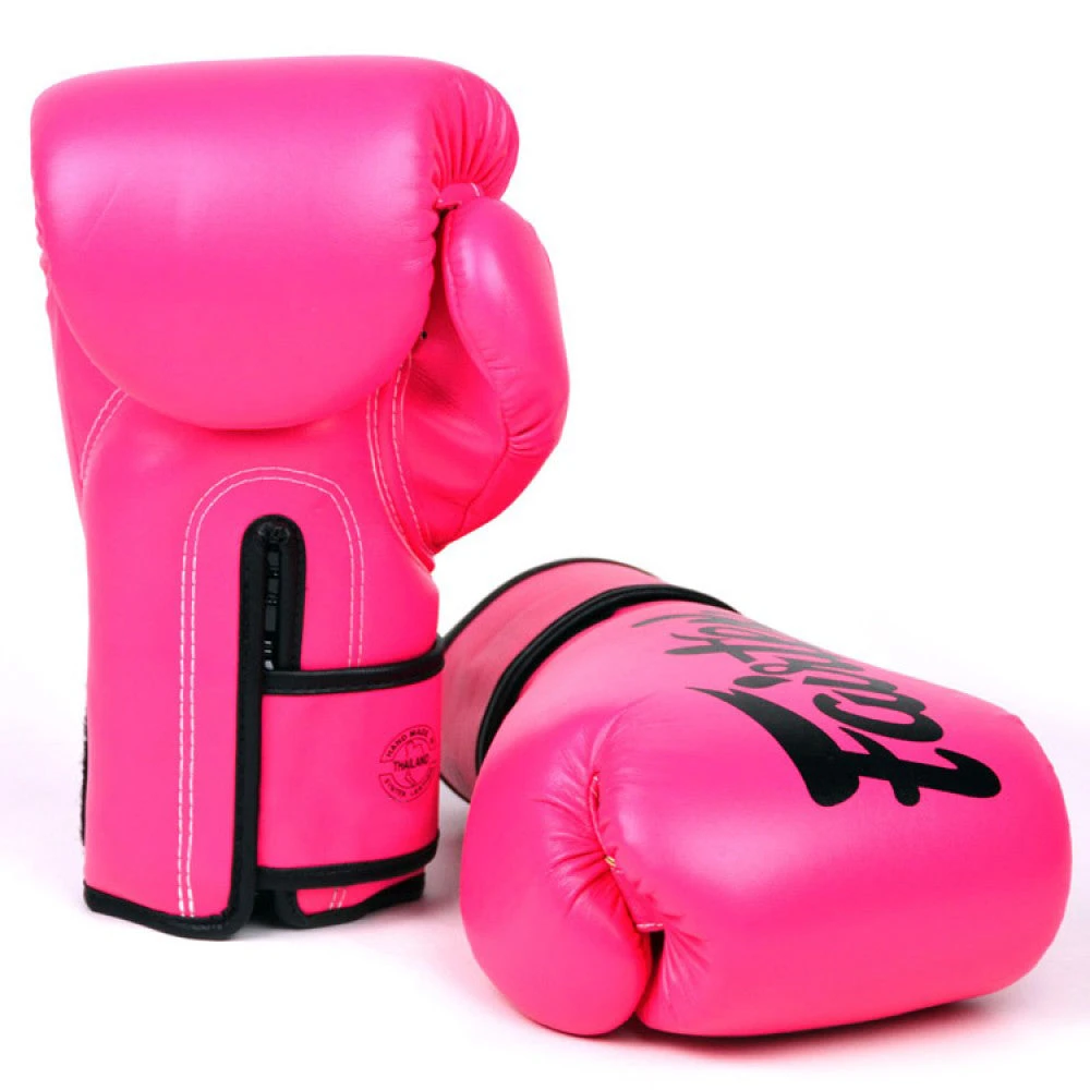 MUAY THAI MICROFIBER BOXING GLOVES FAIRTEX BGV14 - PINK BLACK 4 MUAY THAI MICROFIBER BOXING GLOVES FAIRTEX BGV14 - PINK BLACK - Image 2