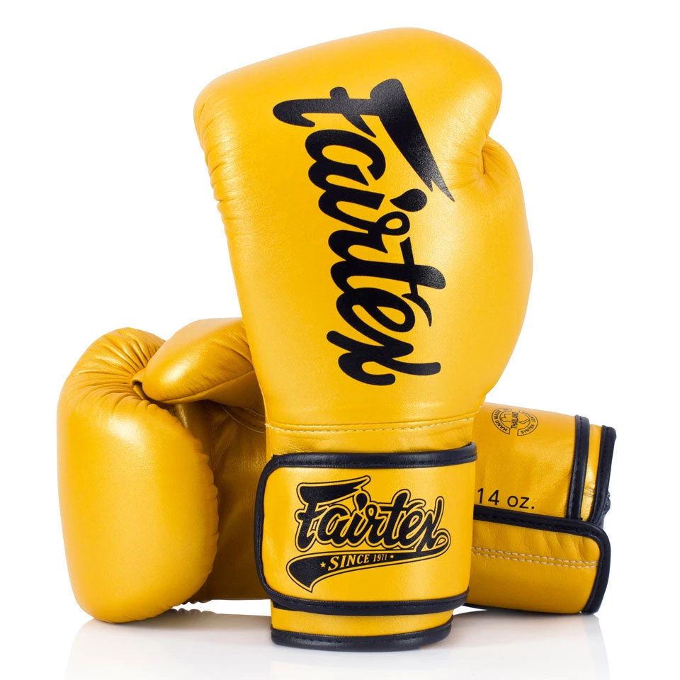MUAY THAI MICROFIBER BOXING GLOVES FAIRTEX BGV14 - YELLOW 3 MUAY THAI MICROFIBER BOXING GLOVES FAIRTEX BGV14 - YELLOW