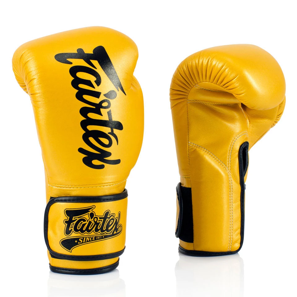 MUAY THAI MICROFIBER BOXING GLOVES FAIRTEX BGV14 - YELLOW 6 MUAY THAI MICROFIBER BOXING GLOVES FAIRTEX BGV14 - YELLOW - Image 4