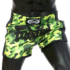 FAIRTEX MUAY THAI SHORTS SLIM CUT BS1710 CAMO GREEN