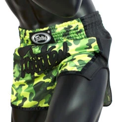FAIRTEX MUAY THAI SHORTS SLIM CUT BS1710 CAMO GREEN -BOXING GLOVES Shop BS1710 Fairtex Green Camo Slim Cut Muay Thai Shorts3
