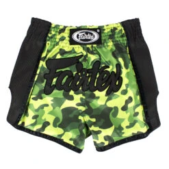 FAIRTEX MUAY THAI SHORTS SLIM CUT BS1710 CAMO GREEN -BOXING GLOVES Shop BS1710 Fairtex Green Camo Slim Cut Muay Thai Shorts4