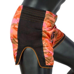 FAIRTEX MUAY THAI SHORTS SLIM CUT BS1711 CAMO ORANGE -BOXING GLOVES Shop BS1711 Fairtex Red Camo Slim Cut Muay Thai Shorts2