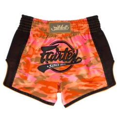 FAIRTEX MUAY THAI SHORTS SLIM CUT BS1711 CAMO ORANGE -BOXING GLOVES Shop BS1711 Fairtex Red Camo Slim Cut Muay Thai Shorts4