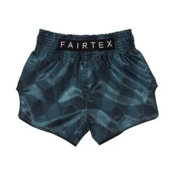 MUAY THAI SHORTS BY FAIRTEX BS1902 STEALTH NAVY BLUE -BOXING GLOVES Shop BS1902 Fairtex Green Stealth Muaythai Shorts2