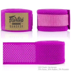 FAIRTEX ELASTIC MESH HANDWRAPS 180’ FULL LENGTH HAND WRAPS - PINK