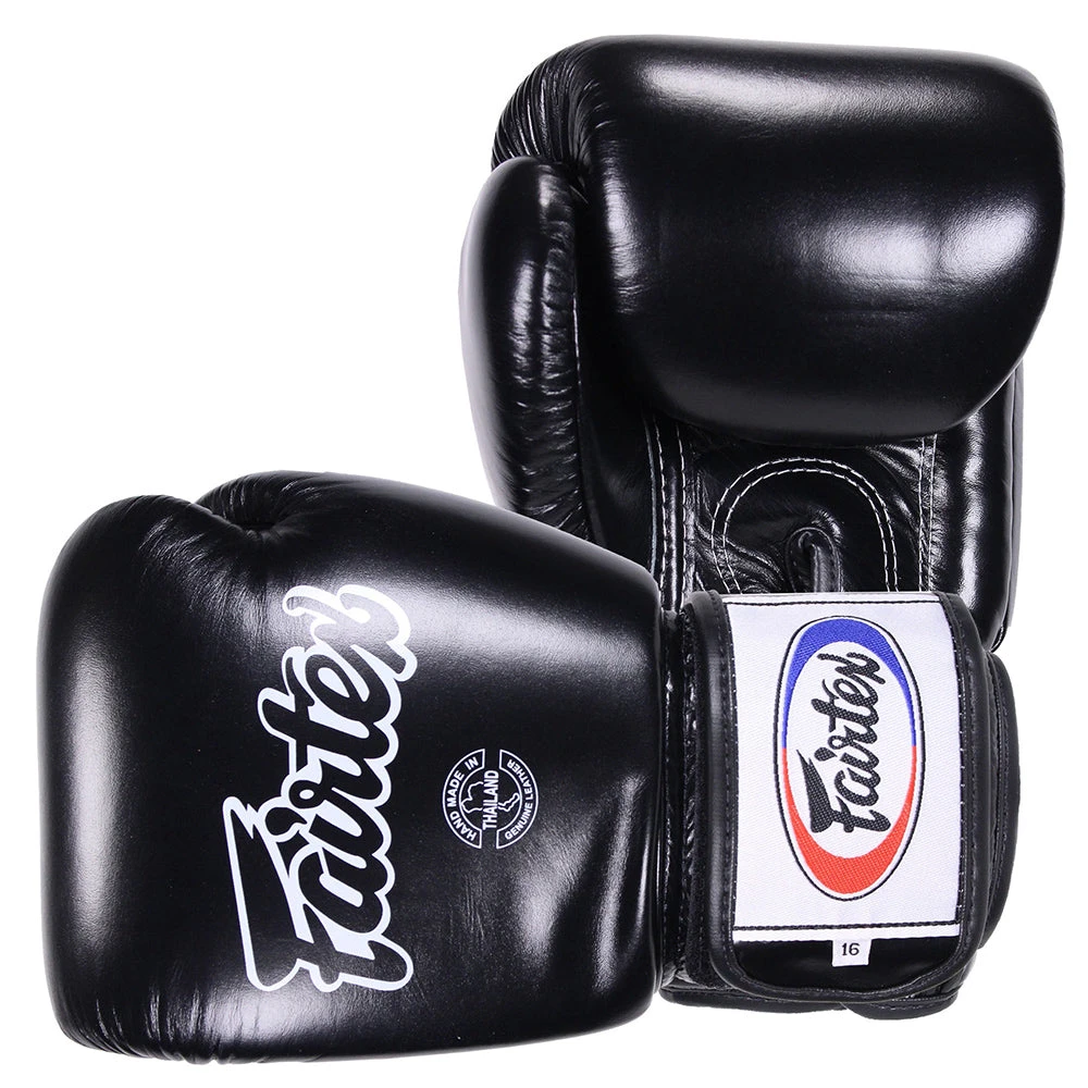 MUAY THAI BOXING GLOVES FAIRTEX - BGV1 BLACK 3 MUAY THAI BOXING GLOVES FAIRTEX - BGV1 BLACK