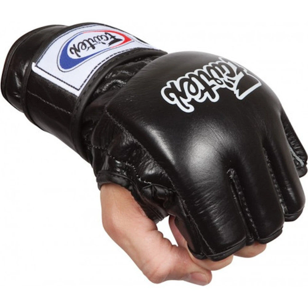 MUAY THAI MMA GLOVES FAIRTEX ULTIMATE COMBAT OPEN THUMB FGV12 - BLACK 3 MUAY THAI MMA GLOVES FAIRTEX ULTIMATE COMBAT OPEN THUMB FGV12 - BLACK