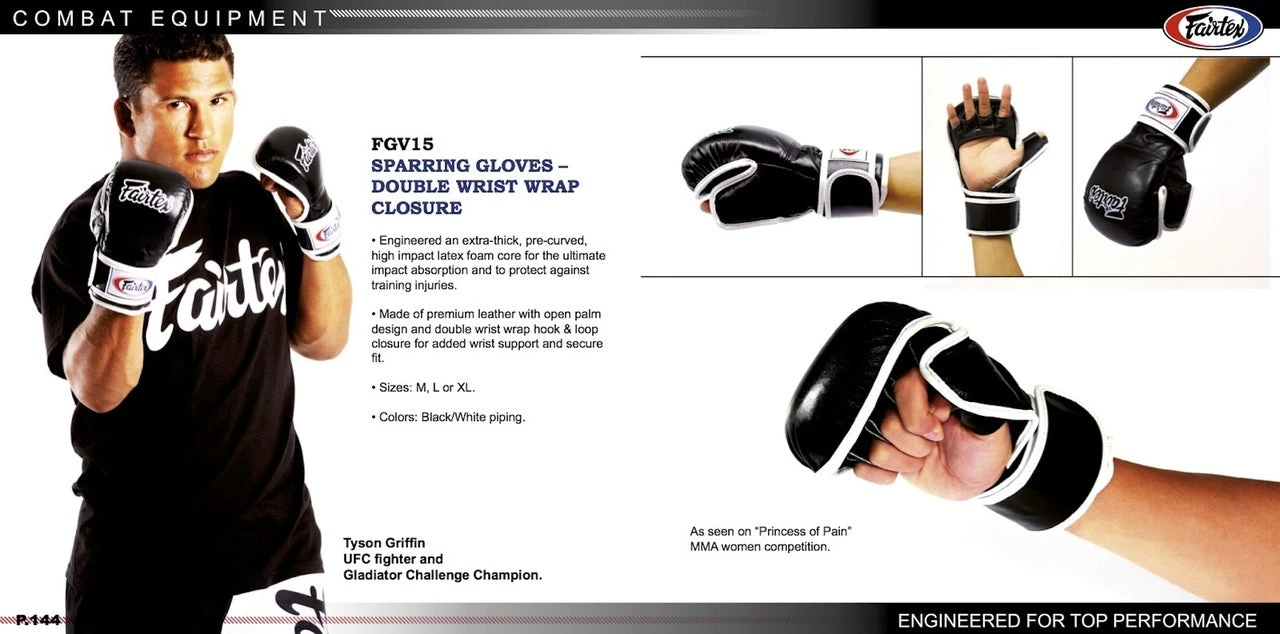 MUAY THAI MMA GLOVES FAIRTEX DOUBLE WRIST WRAP CLOSURE FGV15 - BLUE 4 MUAY THAI MMA GLOVES FAIRTEX DOUBLE WRIST WRAP CLOSURE FGV15 - BLUE - Image 2