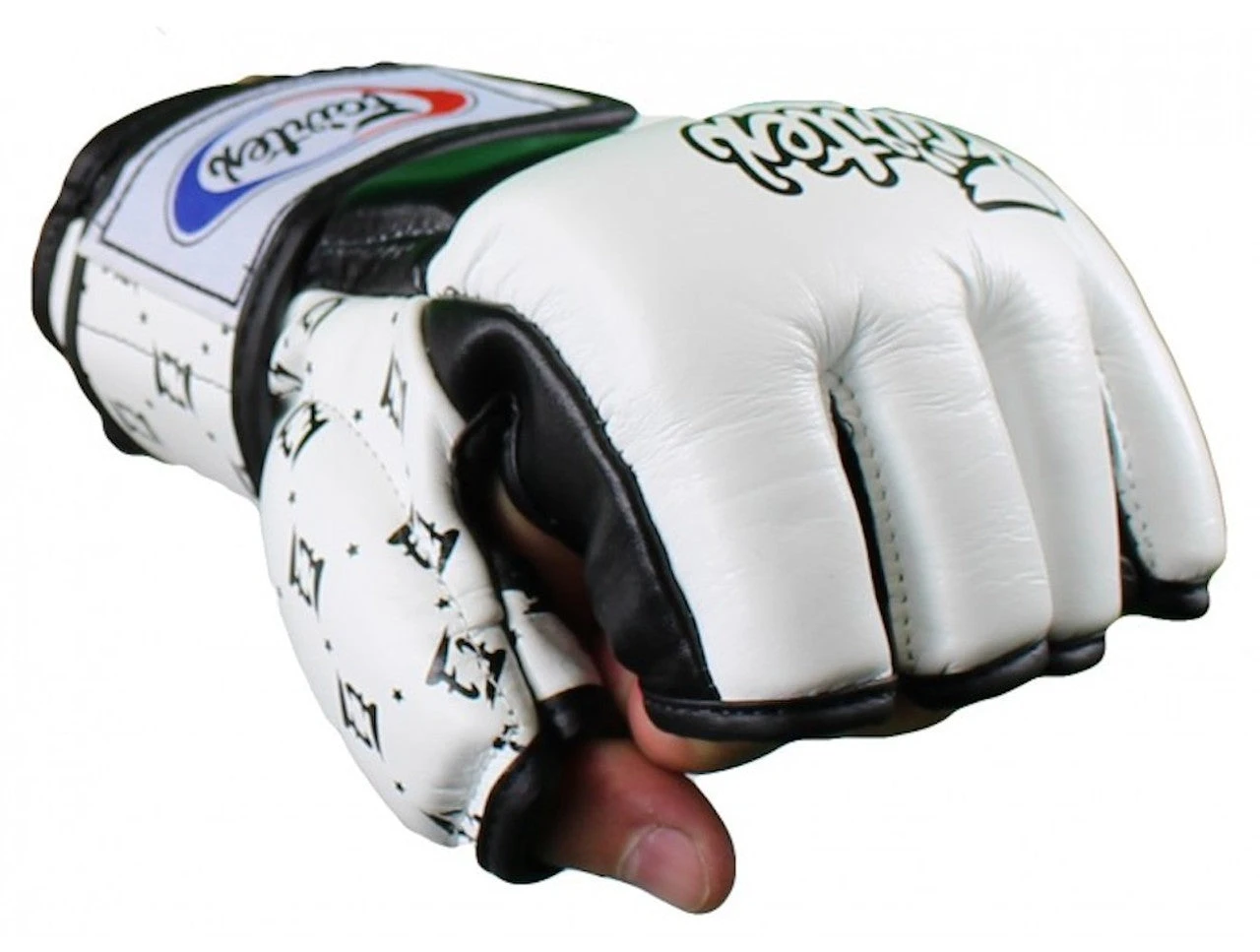 MUAY THAI MMA GLOVES FAIRTEX SPLIT KNUCKLES FGV17 - WHITE / BLACK 3 MUAY THAI MMA GLOVES FAIRTEX SPLIT KNUCKLES FGV17 - WHITE / BLACK
