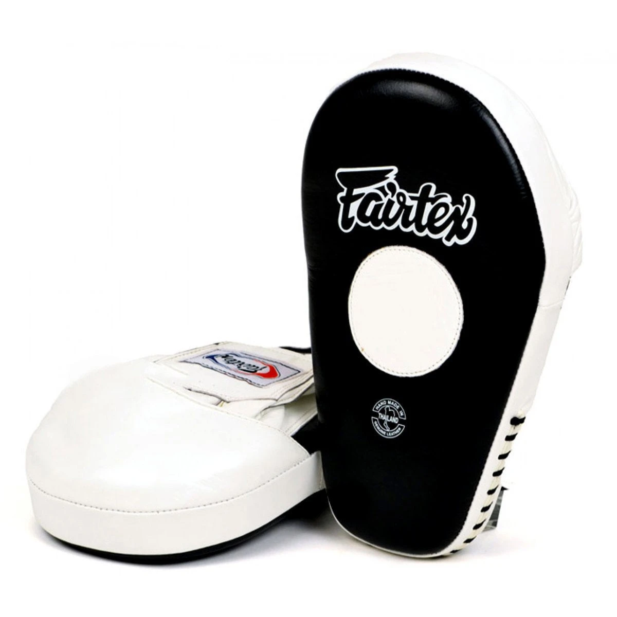 FAIRTEX FOCUS MITTS PRO ANGULAR FMV8 PUNCHING MITTS MUAY THAI - BLACK / WHITE 3 FAIRTEX FOCUS MITTS PRO ANGULAR FMV8 PUNCHING MITTS MUAY THAI - BLACK / WHITE