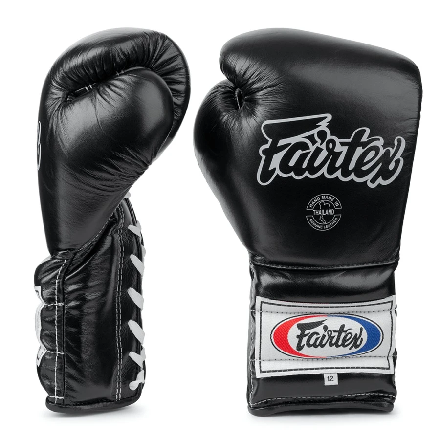 Fairtex Lace-up Boxing Gloves / BGL7 / Black 3 Fairtex Lace-up Boxing Gloves / BGL7 / Black