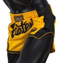 Fairtex Muay Thai Shorts / Slim Cut / Yellow -BOXING GLOVES Shop FTX BS1701 Y 4