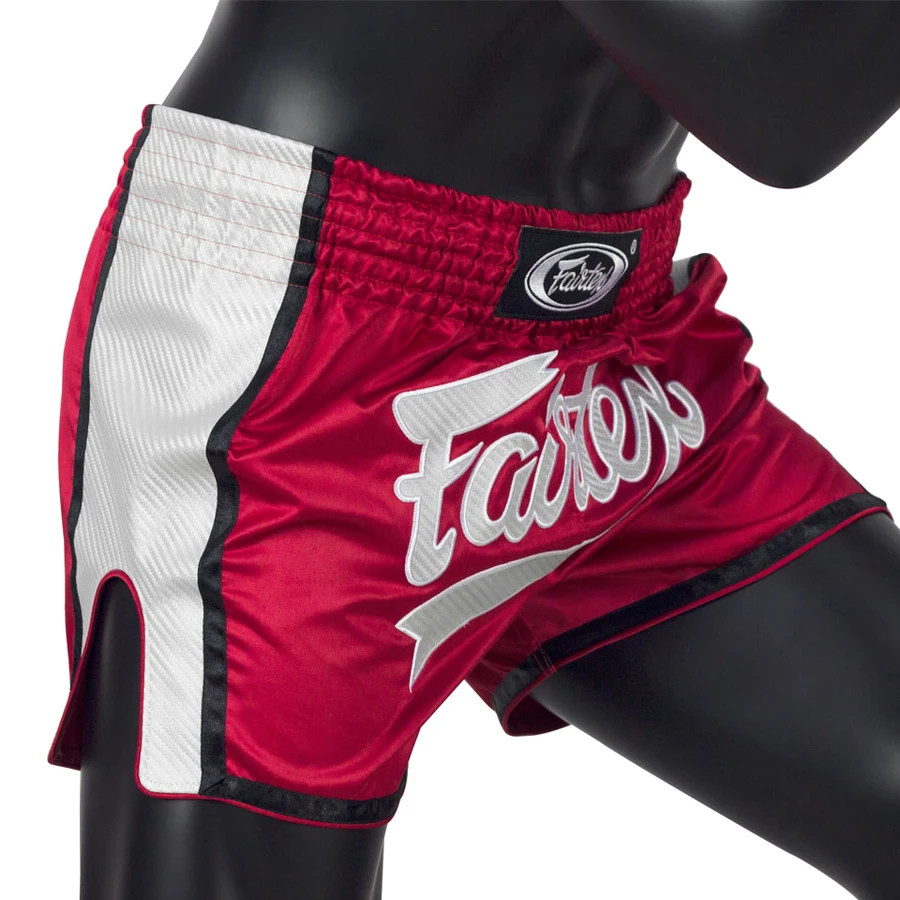 Fairtex Muay Thai Shorts / Slim Cut / Red White 5 Fairtex Muay Thai Shorts / Slim Cut / Red White - Image 4