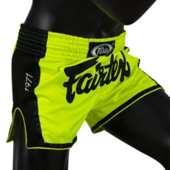 Fairtex Muay Thai Shorts / Slim Cut / Green 9 Fairtex Muay Thai Shorts / Slim Cut / Green -BOXING GLOVES Shop FTX BS1706 LG 3