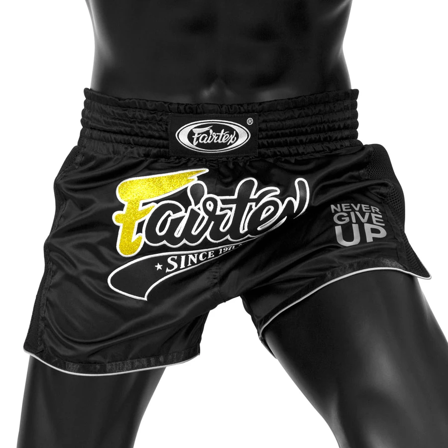 Fairtex Muay Thai Shorts / Slim Cut / Black 4 Fairtex Muay Thai Shorts / Slim Cut / Black - Image 2