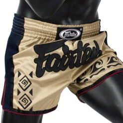 Fairtex Muay Thai Shorts / Slim Cut / Khaki -BOXING GLOVES Shop FTX BS1713 KH 2