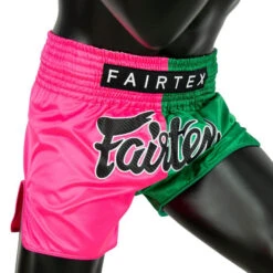 Fairtex Muay Thai Shorts / Slim Cut / Fighter Pink Green 10 Fairtex Muay Thai Shorts / Slim Cut / Fighter Pink Green -BOXING GLOVES Shop FTX BS1911 3