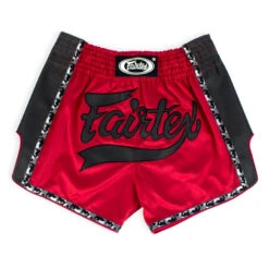 MUAY THAI SHORTS FAIRTEX SLIM CUT BS1703 RED -BOXING GLOVES Shop MUAYTHAISHORTSBS1703 RB