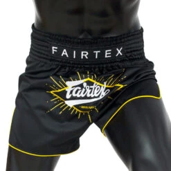 MUAY THAI SHORTS BY FAIRTEX BS1903 BLACK FOCUS