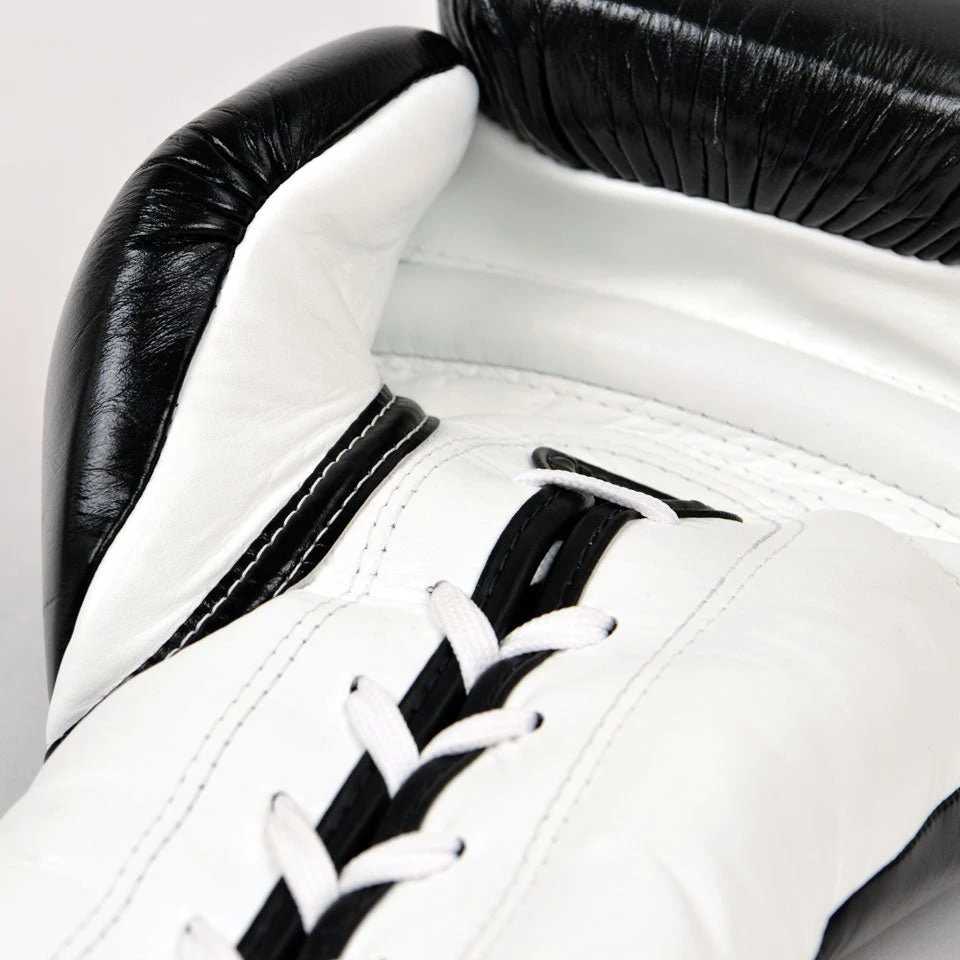 BGL3 Fairtex Black-White Lace-up Sparring Gloves 8 BGL3 Fairtex Black-White Lace-up Sparring Gloves - Image 6