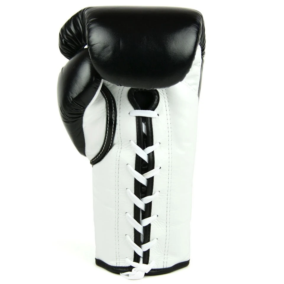 BGL3 Fairtex Black-White Lace-up Sparring Gloves 6 BGL3 Fairtex Black-White Lace-up Sparring Gloves - Image 4