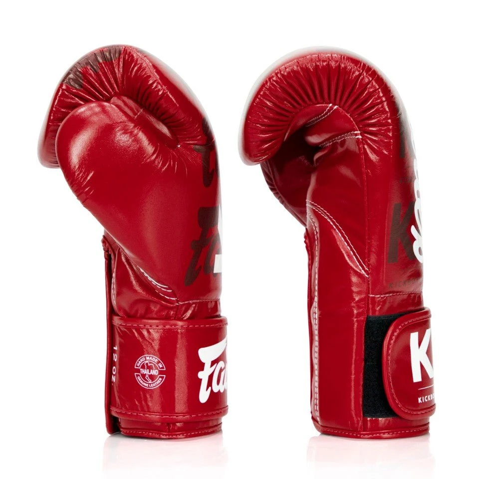 BGV Fairtex X KGP Red Velcro Boxing Gloves 5 BGV Fairtex X KGP Red Velcro Boxing Gloves - Image 3