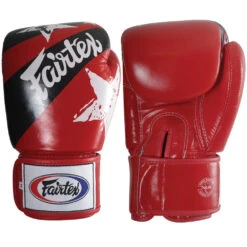 MUAY THAI BOXING GLOVES FAIRTEX NATION PRINT RED - BGV1