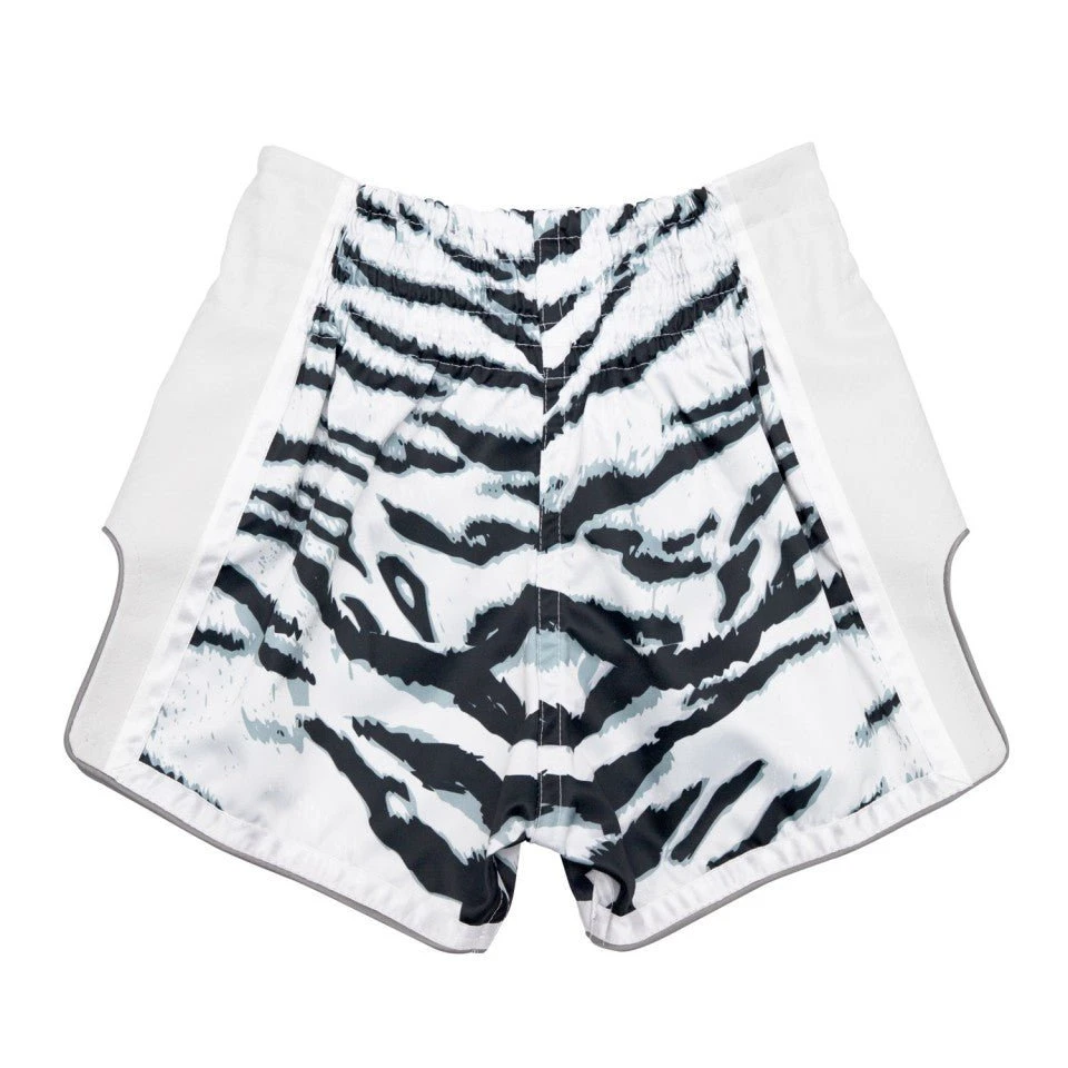 BSK2103 Fairtex Kids Muay Thai Shorts White Tiger 6 BSK2103 Fairtex Kids Muay Thai Shorts White Tiger - Image 4