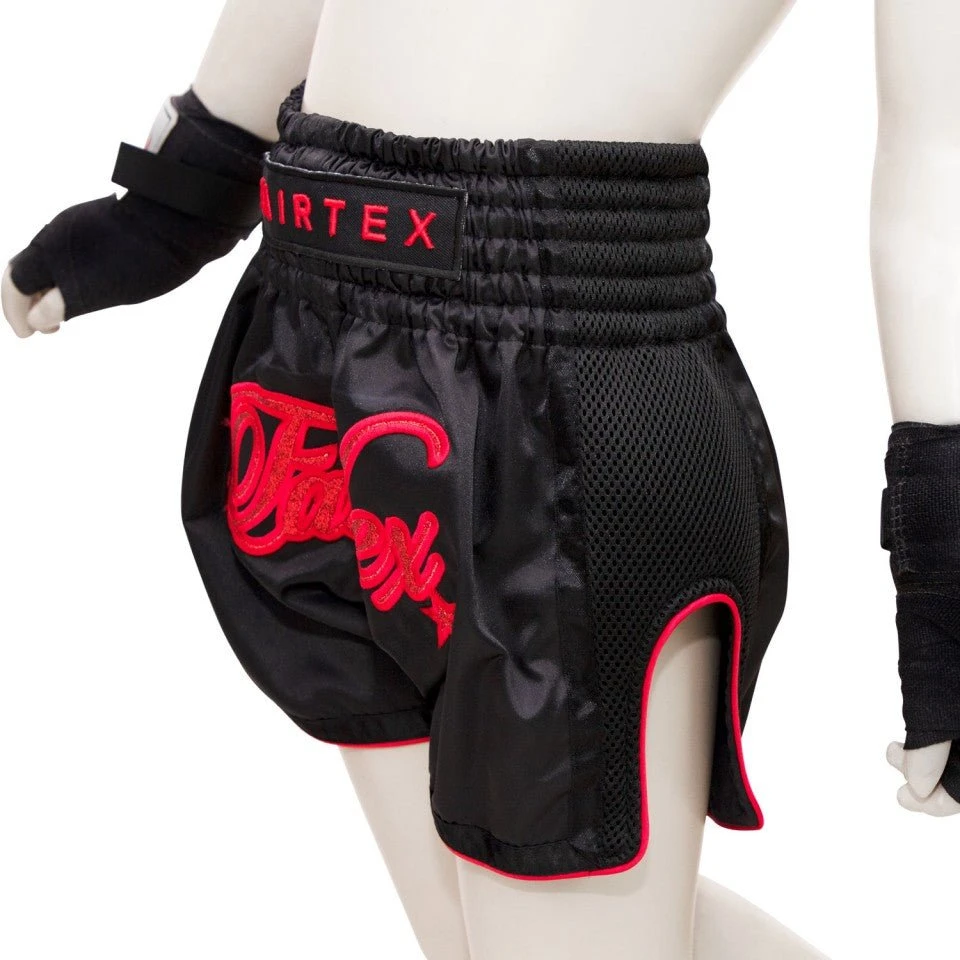 BSK2104 Fairtex Kids Muay Thai Shorts Midnight Red 4 BSK2104 Fairtex Kids Muay Thai Shorts Midnight Red - Image 2
