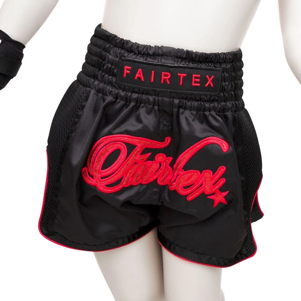 BSK2104 Fairtex Kids Muay Thai Shorts Midnight Red 3 BSK2104 Fairtex Kids Muay Thai Shorts Midnight Red