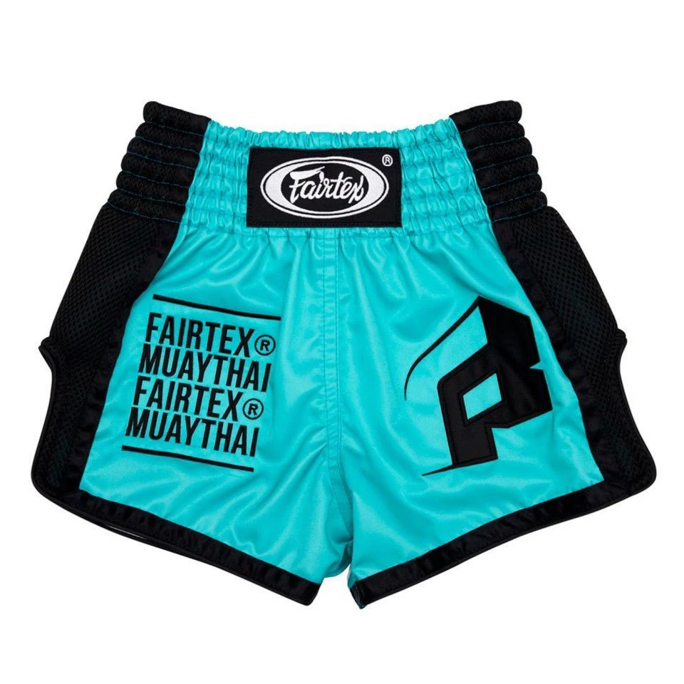 BSK2107 Fairtex Kids Muay Thai Shorts Turquoise 5 BSK2107 Fairtex Kids Muay Thai Shorts Turquoise - Image 3