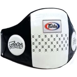 FAIRTEX BELLY PAD STANDARD LEATHER BPV1 - WHITE/BLACK