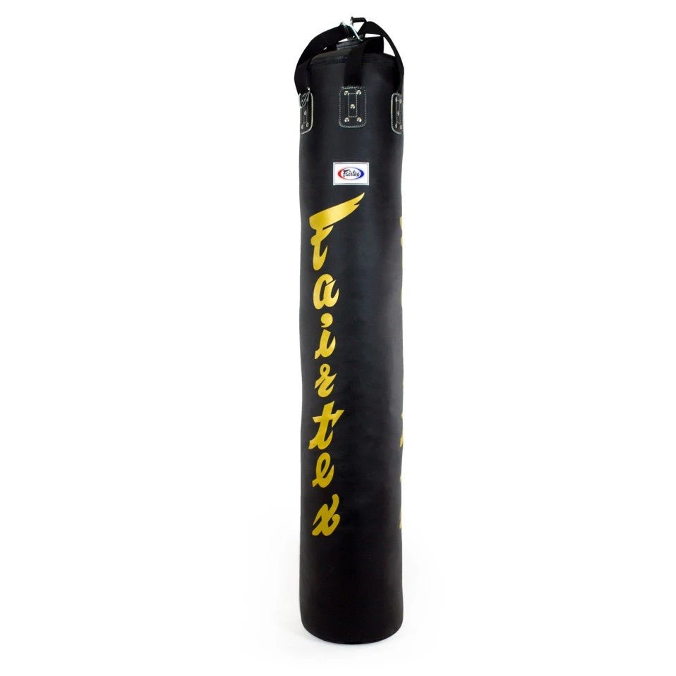 Fairtex 6ft Muay Thai Banana Kick Bag Black/Gold - Filled 3 Fairtex 6ft Muay Thai Banana Kick Bag Black/Gold - Filled
