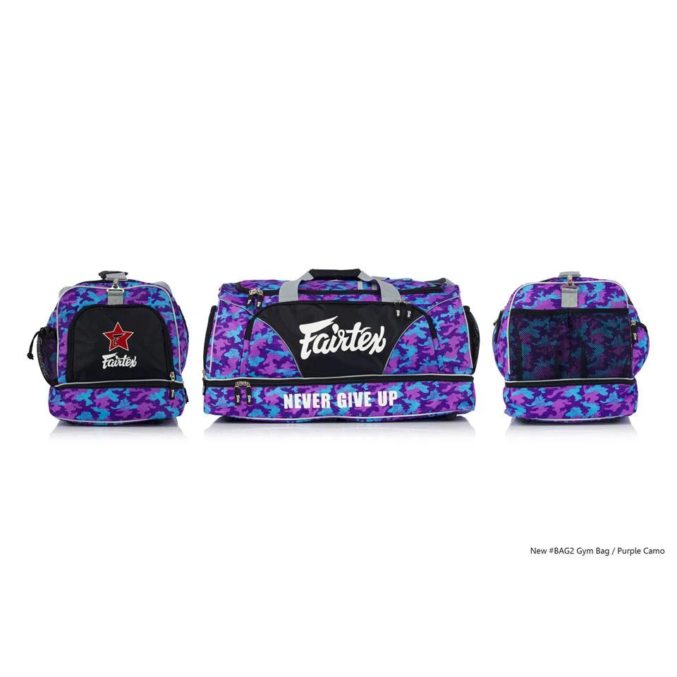 Fairtex BAG2 Purple Camo Heavy Duty Gym Bag 4 Fairtex BAG2 Purple Camo Heavy Duty Gym Bag - Image 2