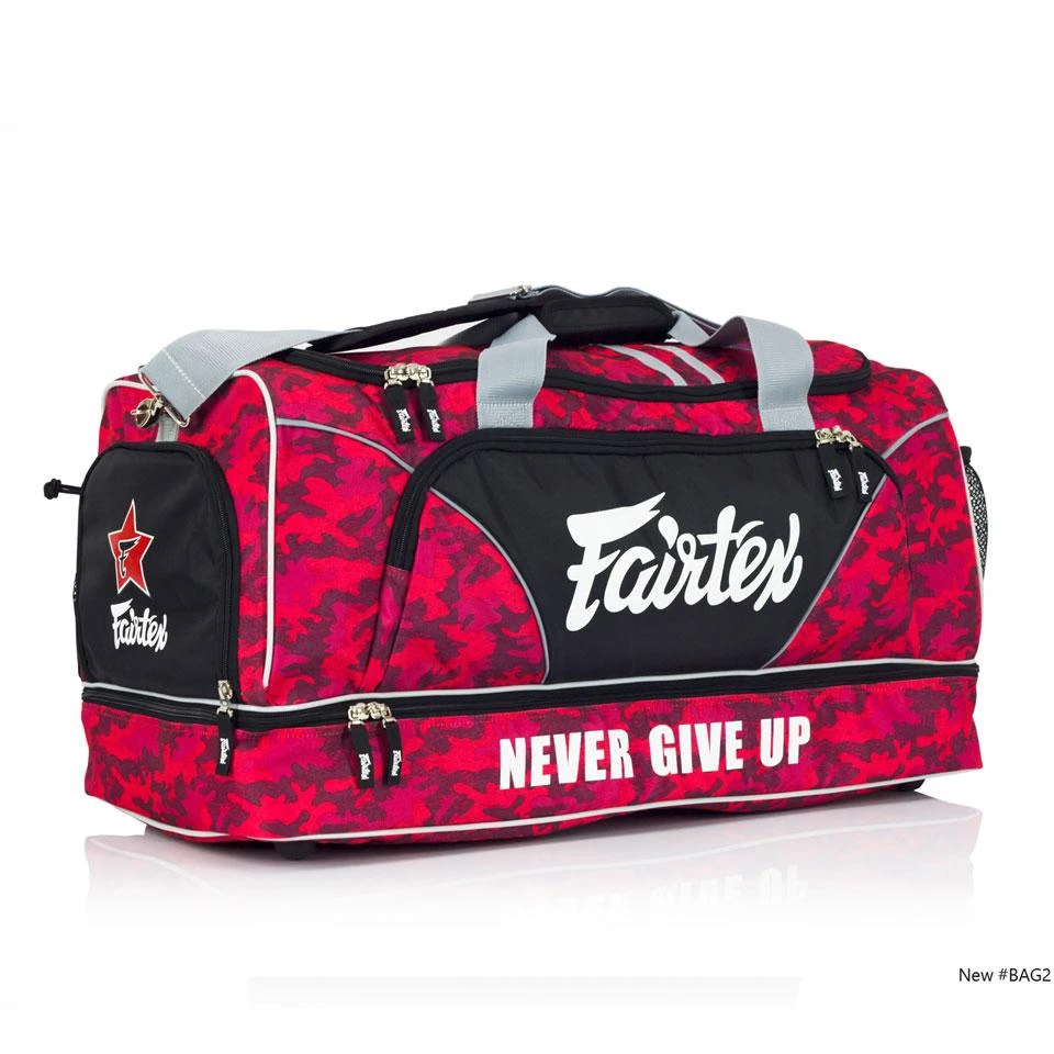 Fairtex BAG2 Red Camo Heavy Duty Gym Bag 4 Fairtex BAG2 Red Camo Heavy Duty Gym Bag - Image 2