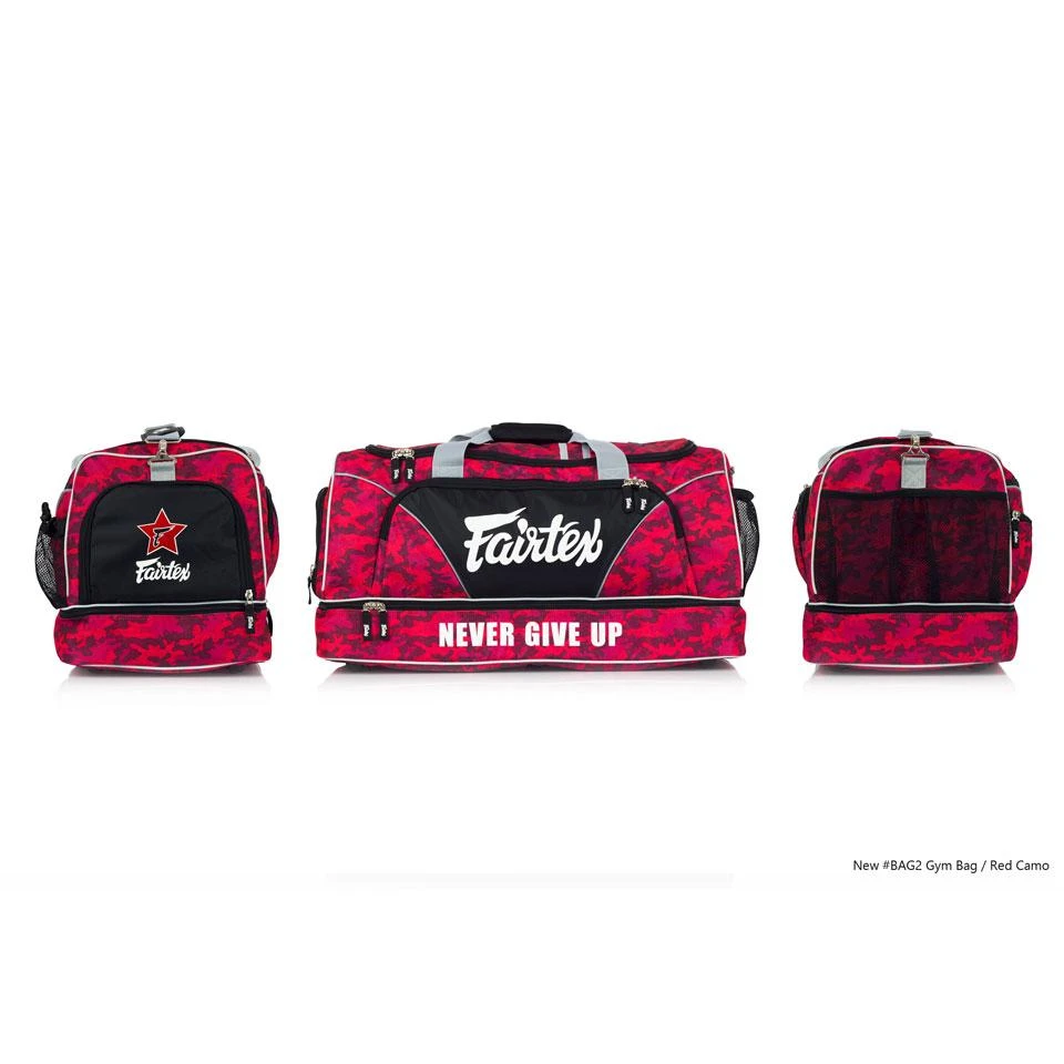 Fairtex BAG2 Red Camo Heavy Duty Gym Bag 5 Fairtex BAG2 Red Camo Heavy Duty Gym Bag - Image 3