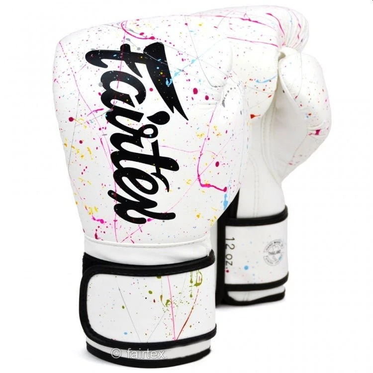 Fairtex BGV14PT The Painter Unique Boxing Gloves - White/Black 3 Fairtex BGV14PT The Painter Unique Boxing Gloves - White/Black