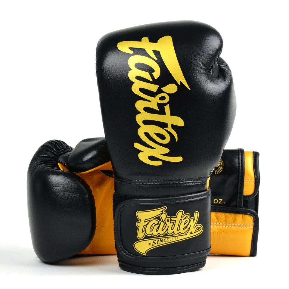 Fairtex BGV18 Super Sparring Boxing Gloves - Black/Gold 3 Fairtex BGV18 Super Sparring Boxing Gloves - Black/Gold