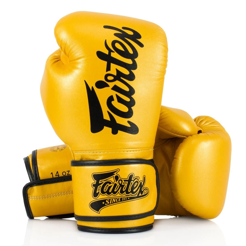 Fairtex BGV18 Super Sparring Boxing Gloves - Gold 4 Fairtex BGV18 Super Sparring Boxing Gloves - Gold - Image 2