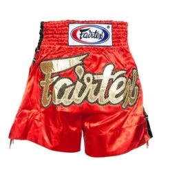 Fairtex BS0602 Red Laced Sides Muay Thai Shorts