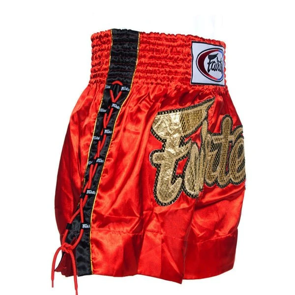 Fairtex BS0602 Red Laced Sides Muay Thai Shorts 4 Fairtex BS0602 Red Laced Sides Muay Thai Shorts - Image 2