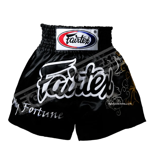 Fairtex BS0639 My Fortune Black Muay Thai Shorts 3 Fairtex BS0639 My Fortune Black Muay Thai Shorts
