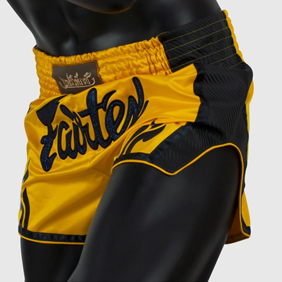 Fairtex BS1701 Slim Cut Muay Thai Shorts - Yellow 5 Fairtex BS1701 Slim Cut Muay Thai Shorts - Yellow - Image 3