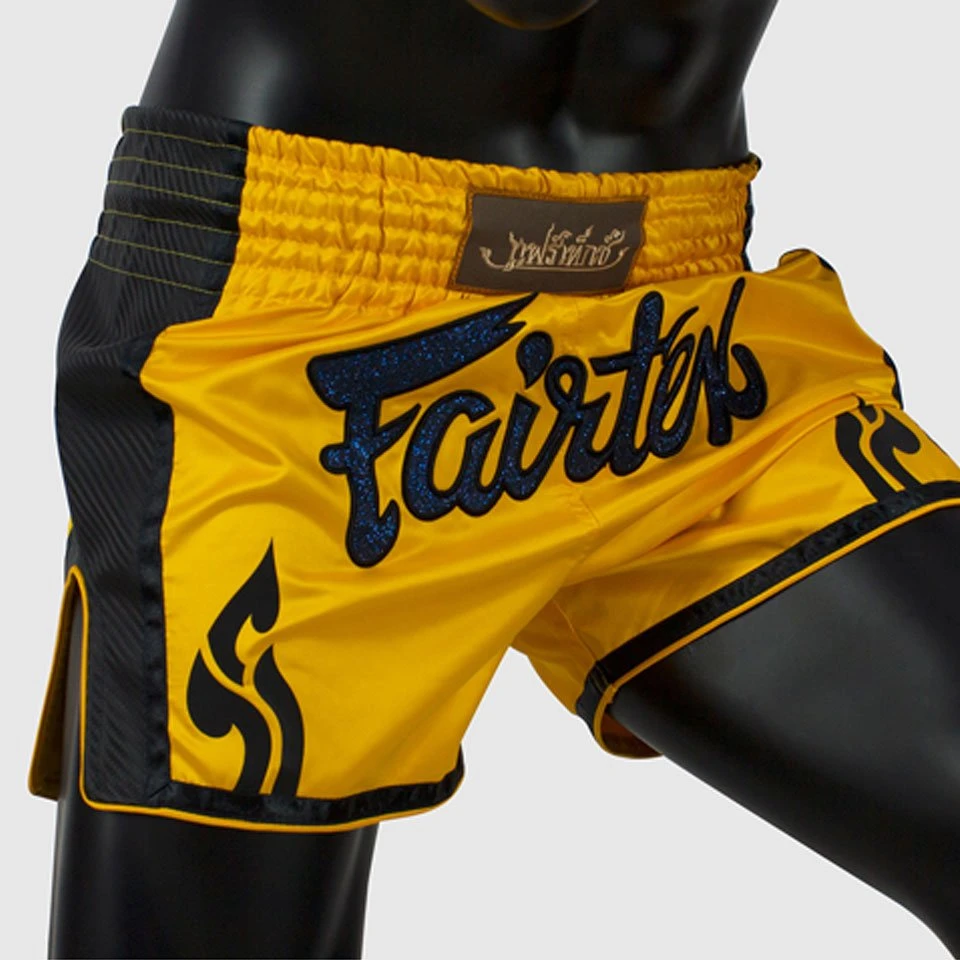 Fairtex BS1701 Slim Cut Muay Thai Shorts - Yellow 4 Fairtex BS1701 Slim Cut Muay Thai Shorts - Yellow - Image 2