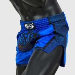Fairtex BS1702 Slim Cut Muay Thai Shorts - Blue -BOXING GLOVES Shop fairtex bs1702 slim cut muay thai shorts blue 678933