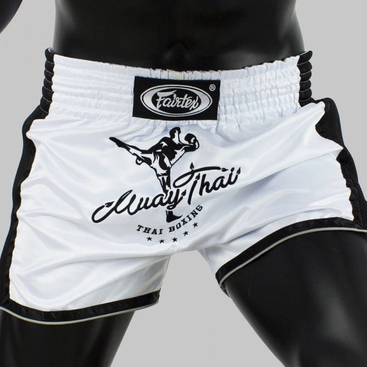 Fairtex BS1707 Slim Cut Muay Thai Shorts - White 3 Fairtex BS1707 Slim Cut Muay Thai Shorts - White
