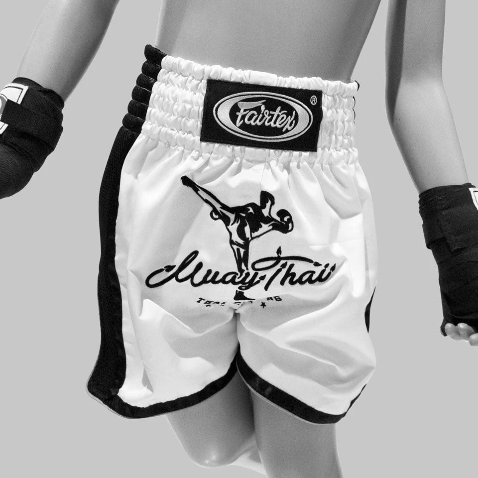 Fairtex BS1707 Slim Cut Muay Thai Shorts - White 5 Fairtex BS1707 Slim Cut Muay Thai Shorts - White - Image 3