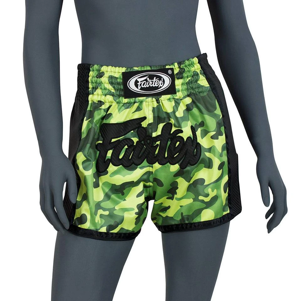 Fairtex BS1710 Slim Cut Muay Thai Shorts - Green Camo 6 Fairtex BS1710 Slim Cut Muay Thai Shorts - Green Camo - Image 4